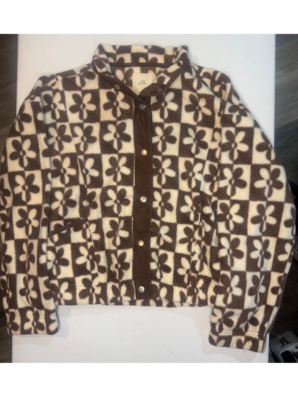 Thread & Supply Floral Fleece Jacket M